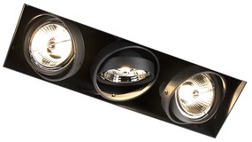 Inbouwspot zwart GU10 AR70 trimless 3-lichts - Oneon Modern GU10 Binnenverlichting Lamp
