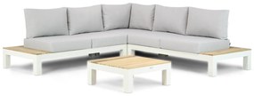Platform Loungeset Aluminium/Teak Wit 5 personen Lifestyle Garden Furniture Ravalla