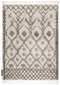 Tapijt BERBER TANGER B5940 crème / bruinrand ,  Barber , marokkaanse shaggy