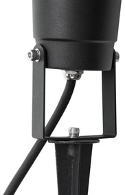 Buitenlamp Prikspot zwart incl. LED verstelbaar IP65 met snoer en stekker - Basic Modern IP65 Buitenverlichting rond