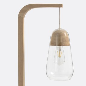 Staande lamp in glas en hout Nasoa
