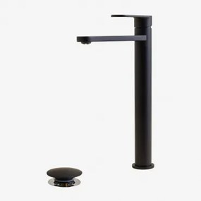 Alameda Wastafelkraanset Van Messing En Orveta Click-clack Wastafelafvoer Van Roestvrij Staal En Messing. ↑30 Cm & Matzwart & Klep Met Overloop -