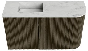 Mondiaz Joya DLux 70cm toiletmeubel ronding rechts shadow met wastafel faye links zonder kraangat opalo