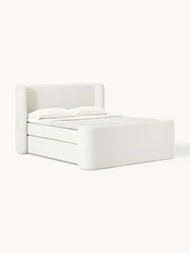 Bouclé boxspring bed Perla