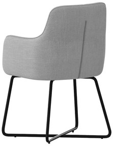 Eetkamerstoel - Arne - stof Bjorn grof geweven lichtgrijs