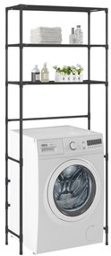 vidaXL Opbergrek voor boven wasmachine 3-laags 69x28x169 cm zwart