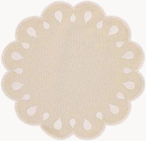 Ronde placemat Gotas met geborduurde rand