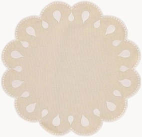 Ronde placemat Gotas met randborduurwerk