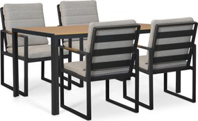 Tuinset 4 personen 150 cm Aluminium Grijs Lifestyle Garden Furniture Alessio/Creta