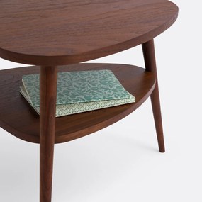 Vintage dubbel nachtkastje met notenhout en fineer, Quilda