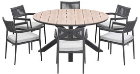 Garden Impressions Tineo tuinset 7-delig - Tulli tuintafel Ø148x75 cm light teak vironwood