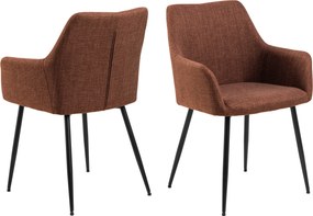 VERA Terracotta (stof Basel 44) - MODERN GESTOFFEERDE KUIPSTOEL VOOR WOONKAMER/EETKAMER LOFT
