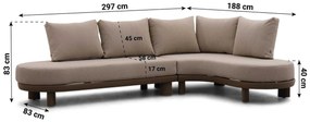 Hoek loungeset 4 personen Aluminium/Rope Taupe  Santika Furniture Santika