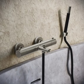 Saniclear Exclusive Stripes Pro thermostatische opbouw badkraan met handdouche RVS