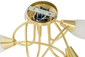 Klassieke plafondlamp goud met opaal glas 5-lichts - Inez