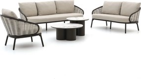 + 10% kassakorting | Stoel-bank loungeset Apple Bee | 6 personen | Loungeset Beige | Wicker (vlechtwerk) | Kees Smit Tuinmeubelen