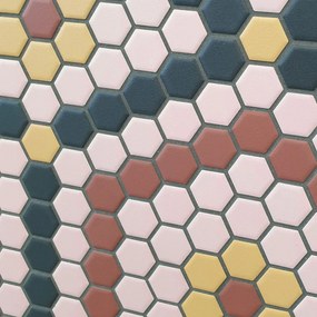 The Mosaic Factory Hexagon mozaïek tegels 23x26cm royal peach mat