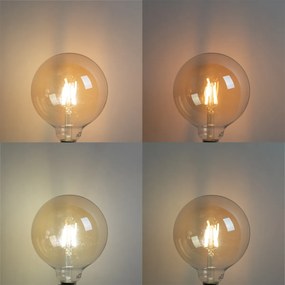 Set van 5 Smart E27 LED lamp G125 goud 4,9W 470 lm 1800-4000K