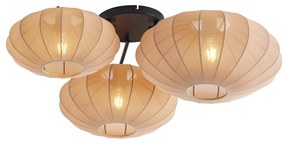 Japandi plafondlamp bruin 3-lichts - Multi Bida