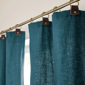 Gordijn in gewassen gevoerd linnen met ringen, Private