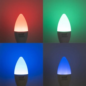 Set van 5 Smart E14 LED lampen C37 opaal RGBW 4.9W 470 lm 2700-6500K