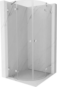Mexen Lunar halfcirkelvormige draaideur douchecabine 100 x 100 cm, transparant, chroom - 833-100L-100P-01-00