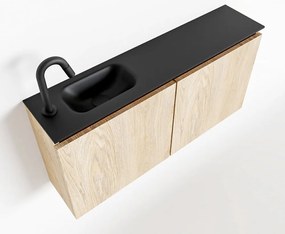 Mondiaz Ture 100cm toiletmeubel washed oak met wastafel urban links 1 kraangat