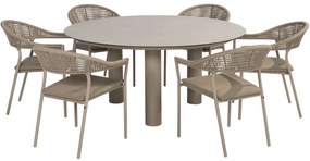 Sienna Donato dining tuinset 160xH75 cm 7 delig keramiek latte Taste 4SO