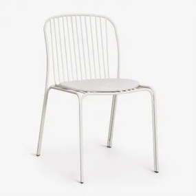 Pack Van 4 Tuinstoelen Van Staal Anerina Gardenia Wit & Grijsachtig Wit - Sklum
