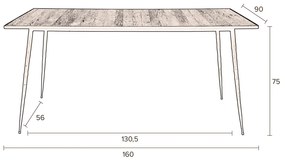 Dutchbone Pepper Eettafel Industrieel Design - 160 X 90cm.