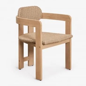 Set Van 4 Tuinstoelen Met Armleuningen Van Acaciahout En Synthetisch Riet Ginara Lichte Acaciekleur - Sklum