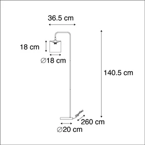 Stoffen Smart vloerlamp zwart incl. wifi A60 lichtbron - Lofty Modern E27 cilinder / rond rond Binnenverlichting Lamp