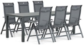 Tuinset 6 personen 220 cm Aluminium/textileen Grijs Hartman Alice/Mateo