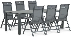 Tuinset 6 personen 220 cm Aluminium/textileen Grijs Hartman Alice/Mateo