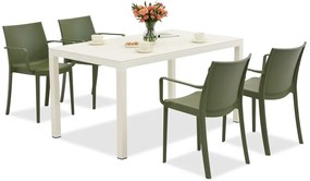 King/Victoria tuinset wit en groen voor 4 personen Bica
