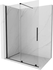 Mexen Velar Schuifbare Walk-in douchewand 140 x 200 cm, transparant 8 mm, zwart - 871-140-000-03-70