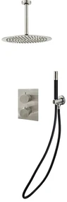 Saniclear Exclusive Pro volledig 304 RVS inbouw regendouche 30cm met staaf handdouche plafondmontage
