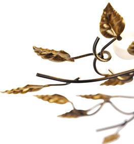 Vintage plafondlamp zwart met goud 50 cm 3-lichts - Foglie