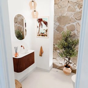 Mondiaz Joya 75cm toiletmeubel ronding links/rechts ruby met wastafel faye midden zonder kraangat talc