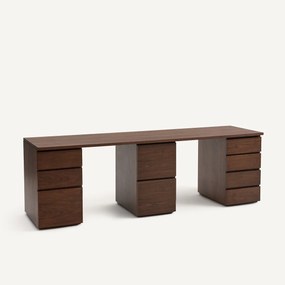Bureaublad, walnootfineer, lengte 240 cm, Working