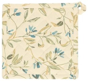 Pannenlap, GOTS bio-katoen, winterbloesem blauw, 20 x 20 cm