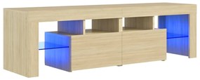 vidaXL Tv-meubel met LED-verlichting 140x36,5x40 cm sonoma eikenkleur