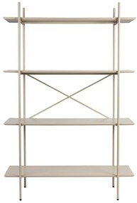 Beige Stellingkast Hout En Metaal - 120x40x180cm.