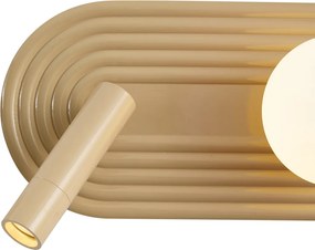Set van 2 retro wandlampen taupe incl. LED 3-staps dimbaar en USB-C - Lila