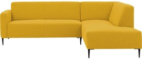 Goossens  Key West geel, stof, 2,5-zits, modern design met ligelement rechts
