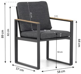 Tuinset Ronde Tuintafel 6 personen 160 cm Aluminium Grijs  Lifestyle Garden Furniture Soray