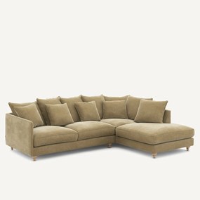 Omvormbare hoekbank in stonewashed fluweel, Lazare