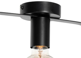 Moderne plafondlamp zwart met glas rechthoekig - Roslini Modern E27 Binnenverlichting Lamp