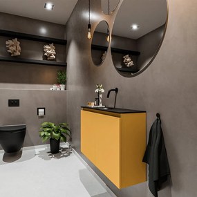 Mondiaz Ture 80cm toiletmeubel ocher met wastafel urban midden geen kraangat