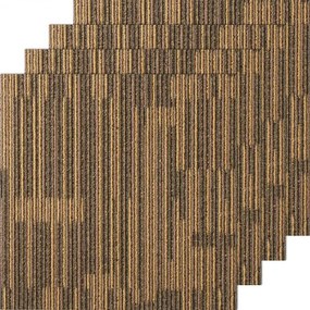 VEVOR tapijttegels, 500 x 500 mm, tapijt met bevestigde vulling, zachte, gevoerde tapijttegels, eenvoudige doe-het-zelfinstallatie voor slaapkamer en woonkamer (12 stuks, gemengd bruin)